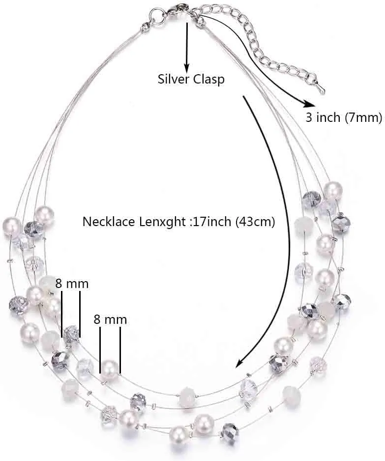 Layered Choker Freshwater Pearl Necklace - Fashion Jewelry Necklace Gifts For Women