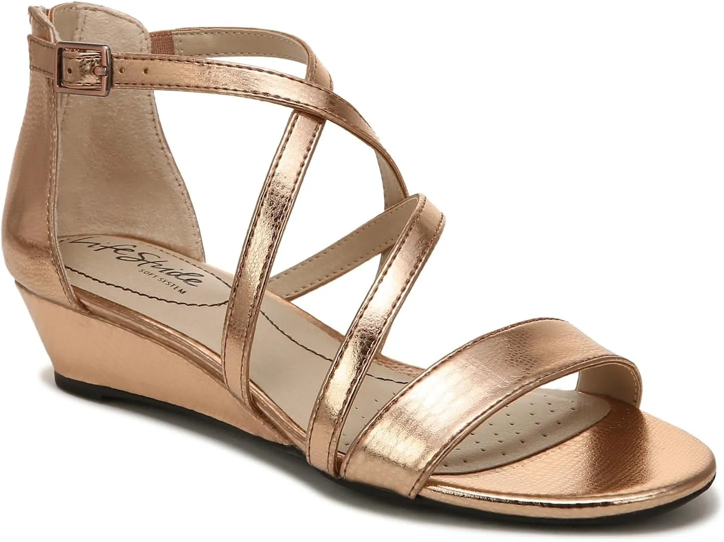 LifeStride Women's Yolanda Strappy Wedge Sandal