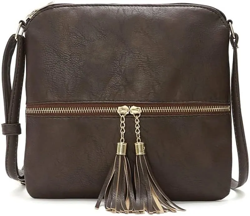 Lightweight Dome Shoulder Retro Leather Satchel Wallet for Work Travel Crossbody for Women
