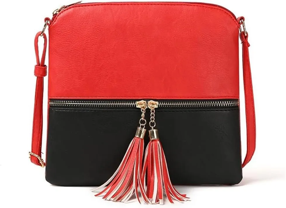 Lightweight Dome Shoulder Retro Leather Satchel Wallet for Work Travel Crossbody for Women