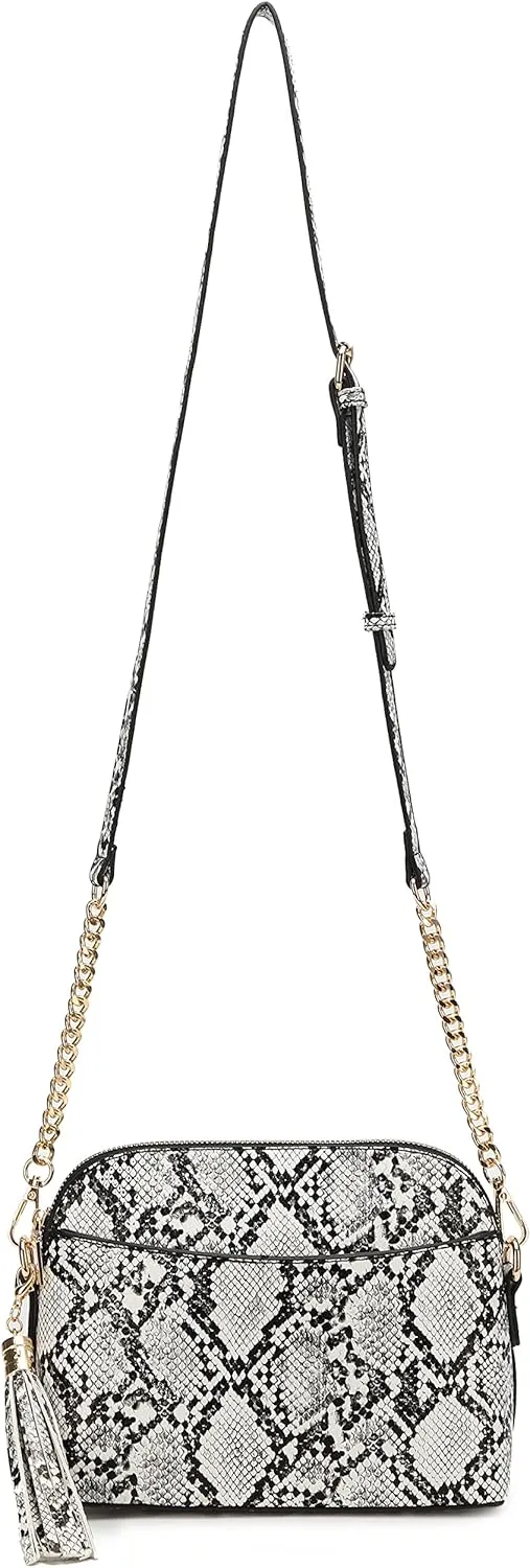 lola mae Dome Satchel Crossbody Bag for Women, Lightweight Multi Pockets Messenger Shoulder Purse Top Zipper