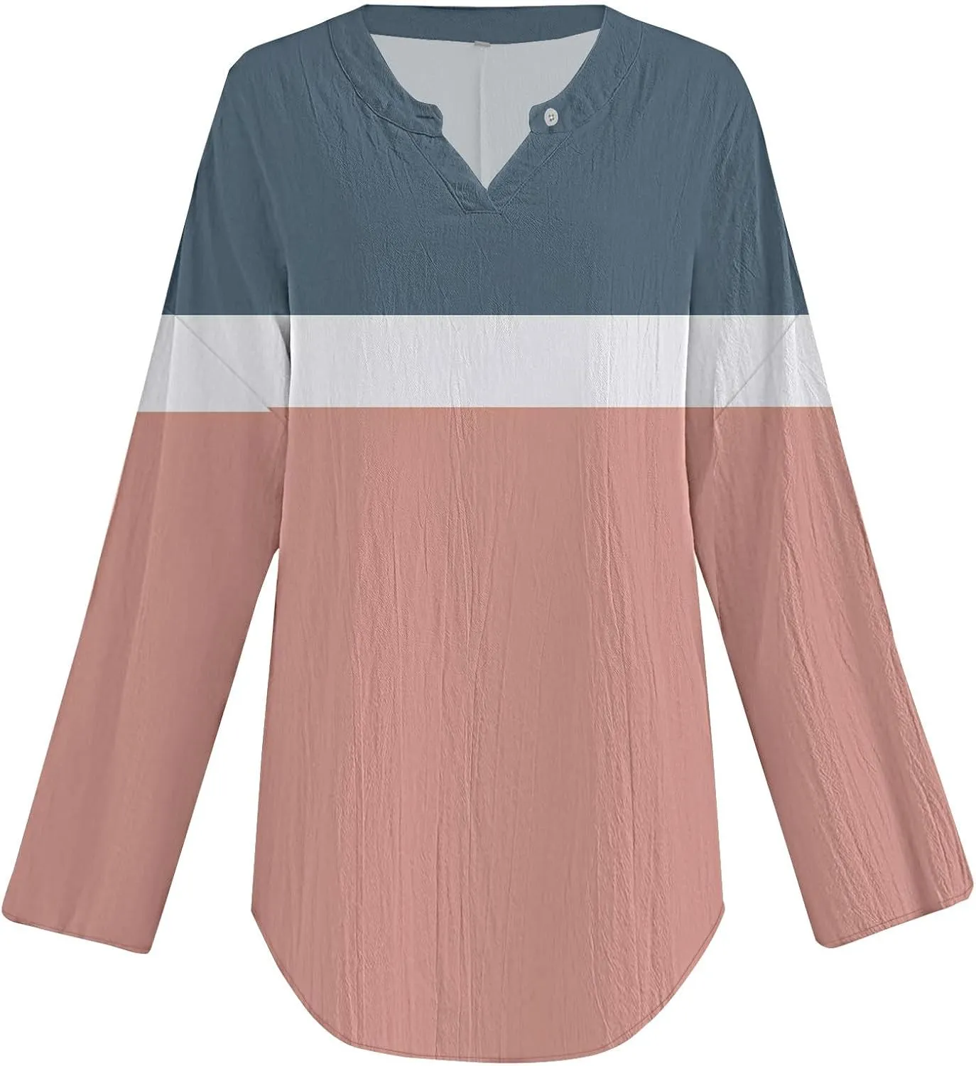 Long Sleeve Shirts for Women Boho Floral Print Button Up Dressy Casual Blouse Sexy V Neck Shirt Cute Tunic Tops