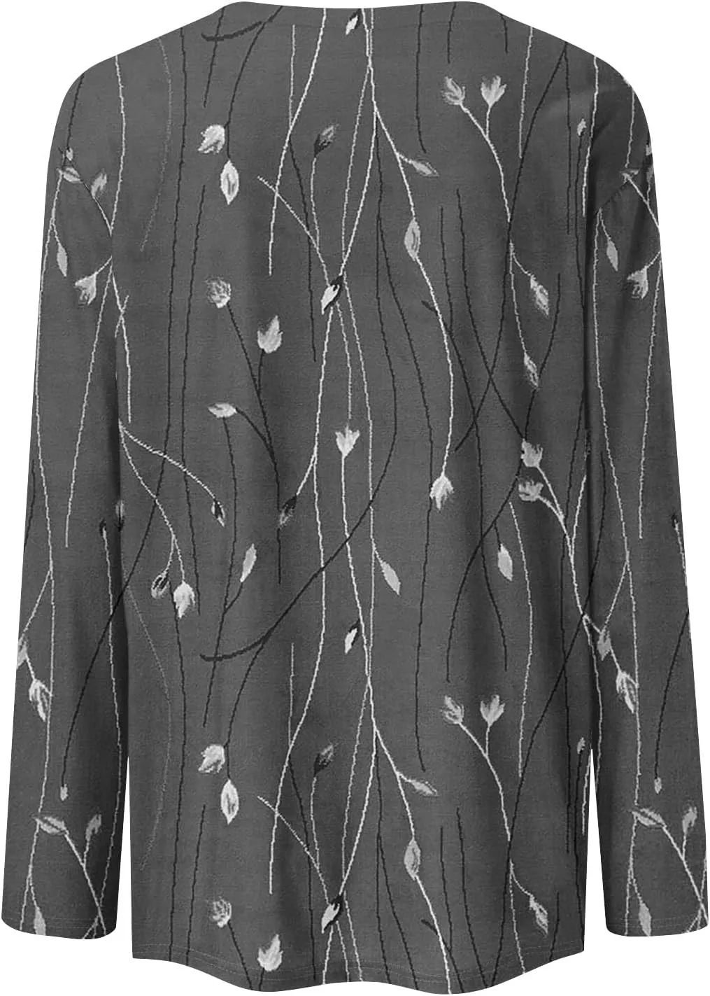 Long Sleeve Tops for Women Crewneck Cute Shirts Casual Trendy Floral Print T-Shirts 2024 Blouses