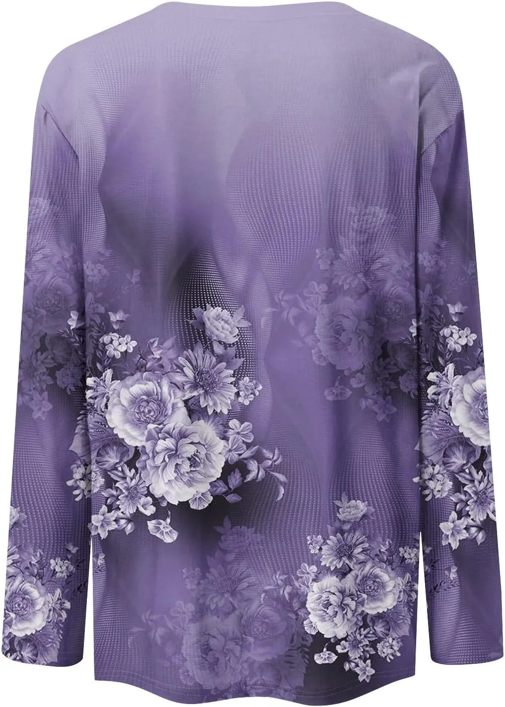 Long Sleeve Womens Tops 2024 Vintage Print Casual Loose with Round Neck Plus Size Shirts