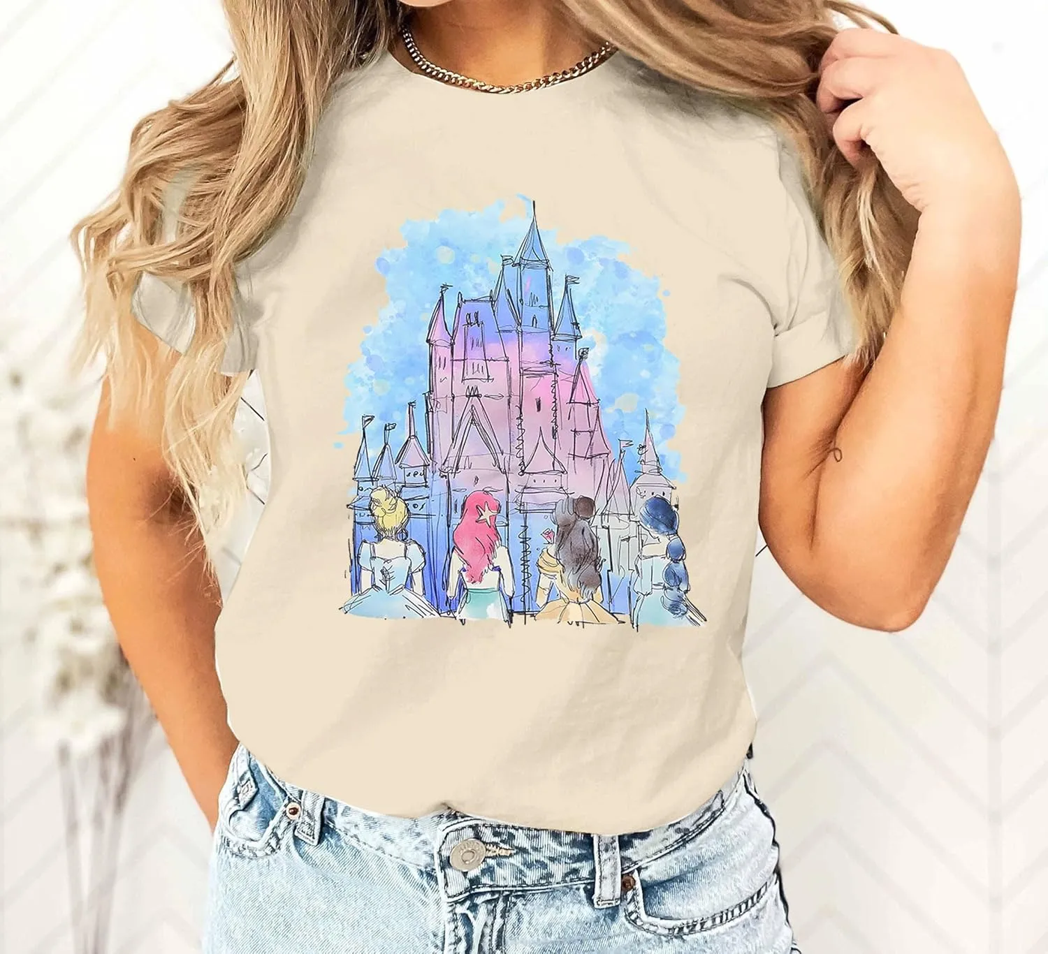Magic Kingdom Shirts Castle T Shirts for Women Princess Castle Shirt Funny Vacation Trip Tee Casual Holiday Top