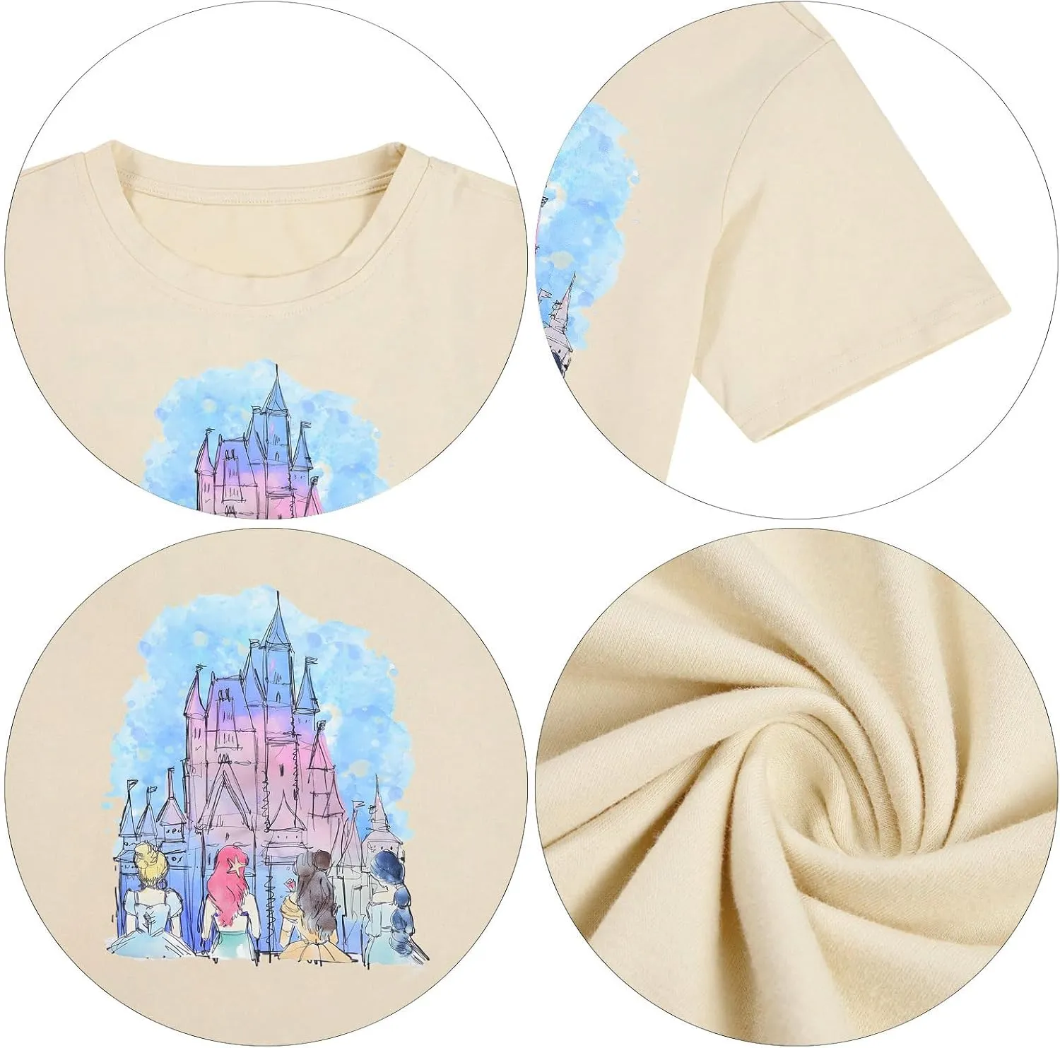 Magic Kingdom Shirts Castle T Shirts for Women Princess Castle Shirt Funny Vacation Trip Tee Casual Holiday Top