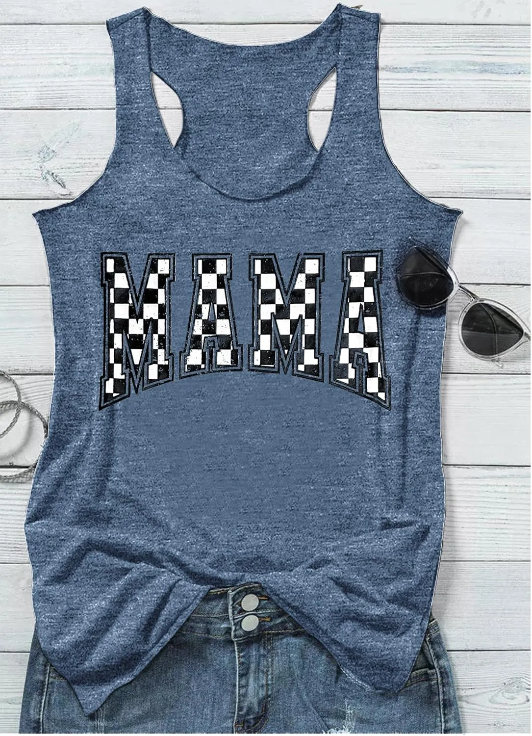 Mama Tank Tops for Women Funny Mom Racerback Tank Tops Boy Mom Outfits Tops Moms Club Graphic Camisole T Shirts Clothes