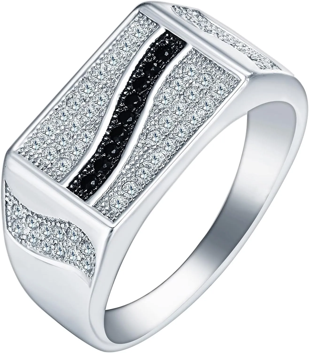 Marriage Rings, Silver Band Rings for Women Geometric Inlaid with Zircon Jewelry for Women