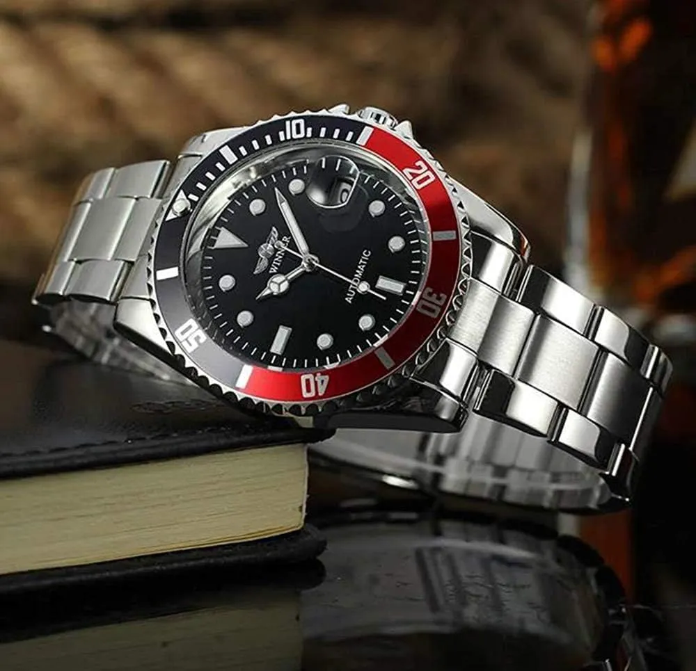MASTOPMen Automatic Mechanical Watches Stainless Steel Waterproof Top Brand Luxury Mens Watch