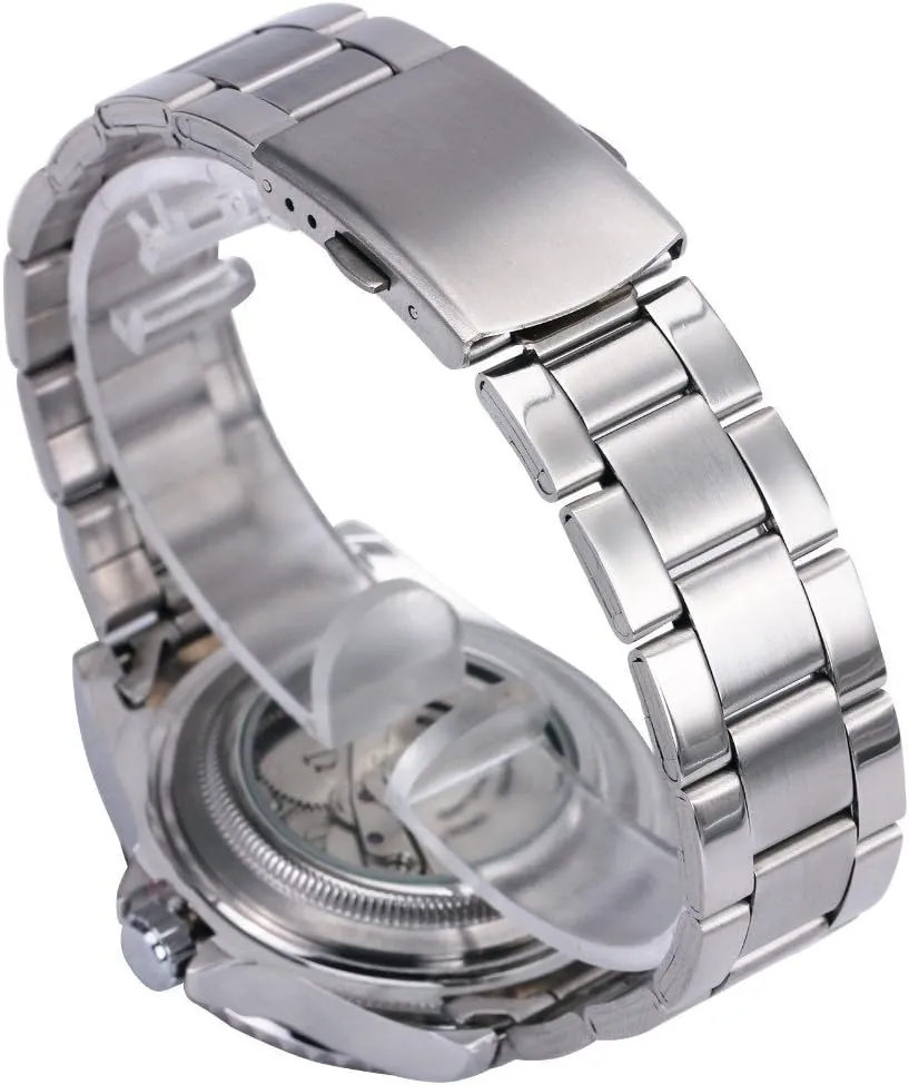 MASTOPMen Automatic Mechanical Watches Stainless Steel Waterproof Top Brand Luxury Mens Watch