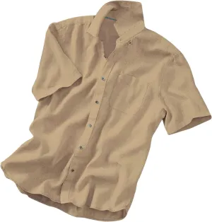 Men's Cotton Linen Shirt Short Sleeve Pocket Lapel Solid Color Top Button Down Casual Outings Beach Brunch Lounge Wear