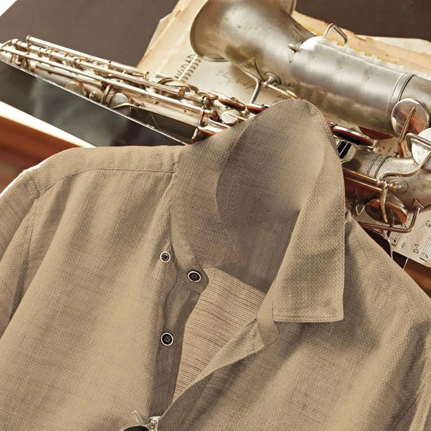 Men's Cotton Linen Shirt Short Sleeve Pocket Lapel Solid Color Top Button Down Casual Outings Beach Brunch Lounge Wear