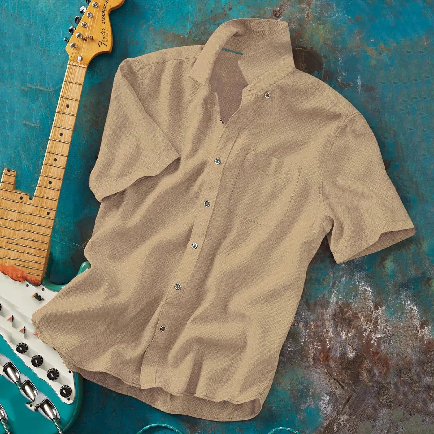 Men's Cotton Linen Shirt Short Sleeve Pocket Lapel Solid Color Top Button Down Casual Outings Beach Brunch Lounge Wear