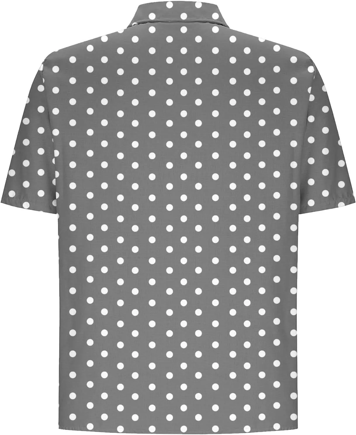 Men's Polka Dot Button Down Shirts, Fashion Loose Lapel Short Sleeve Tops Summer Going Out Casual Tees