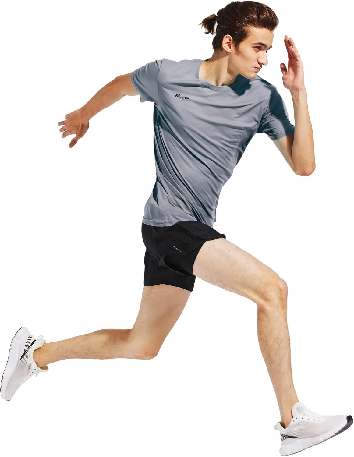 Men's Ultra Lightweight Running Shirts, Dry Fit Marathon Top Tee, Cool Short Sleeve Athletic T-Shirts