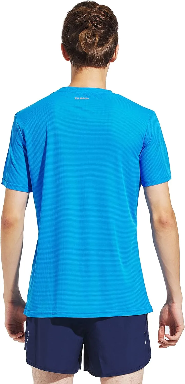 Men's Ultra Lightweight Running Shirts, Dry Fit Marathon Top Tee, Cool Short Sleeve Athletic T-Shirts