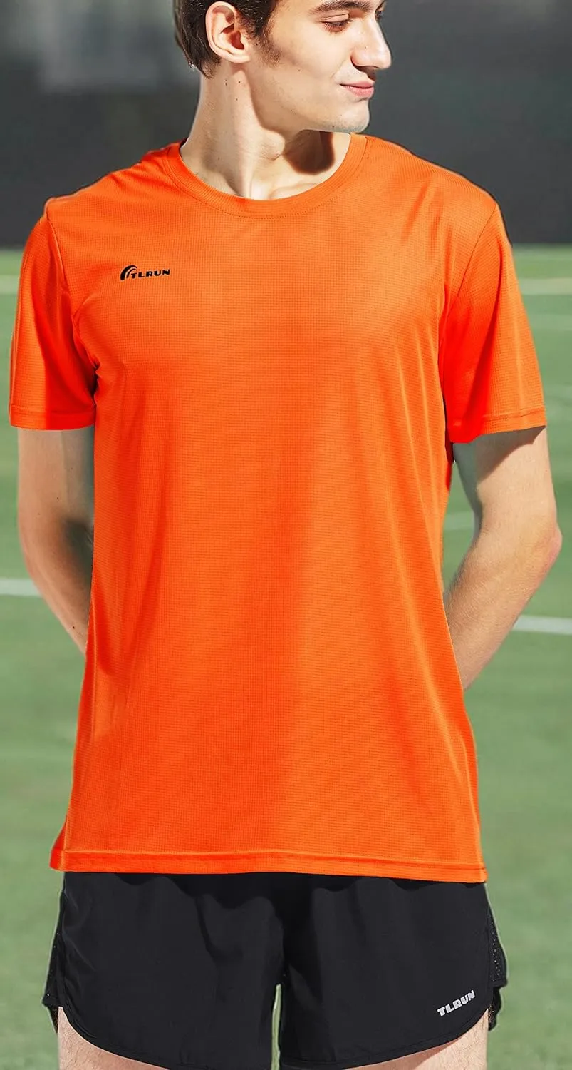 Men's Ultra Lightweight Running Shirts, Dry Fit Marathon Top Tee, Cool Short Sleeve Athletic T-Shirts