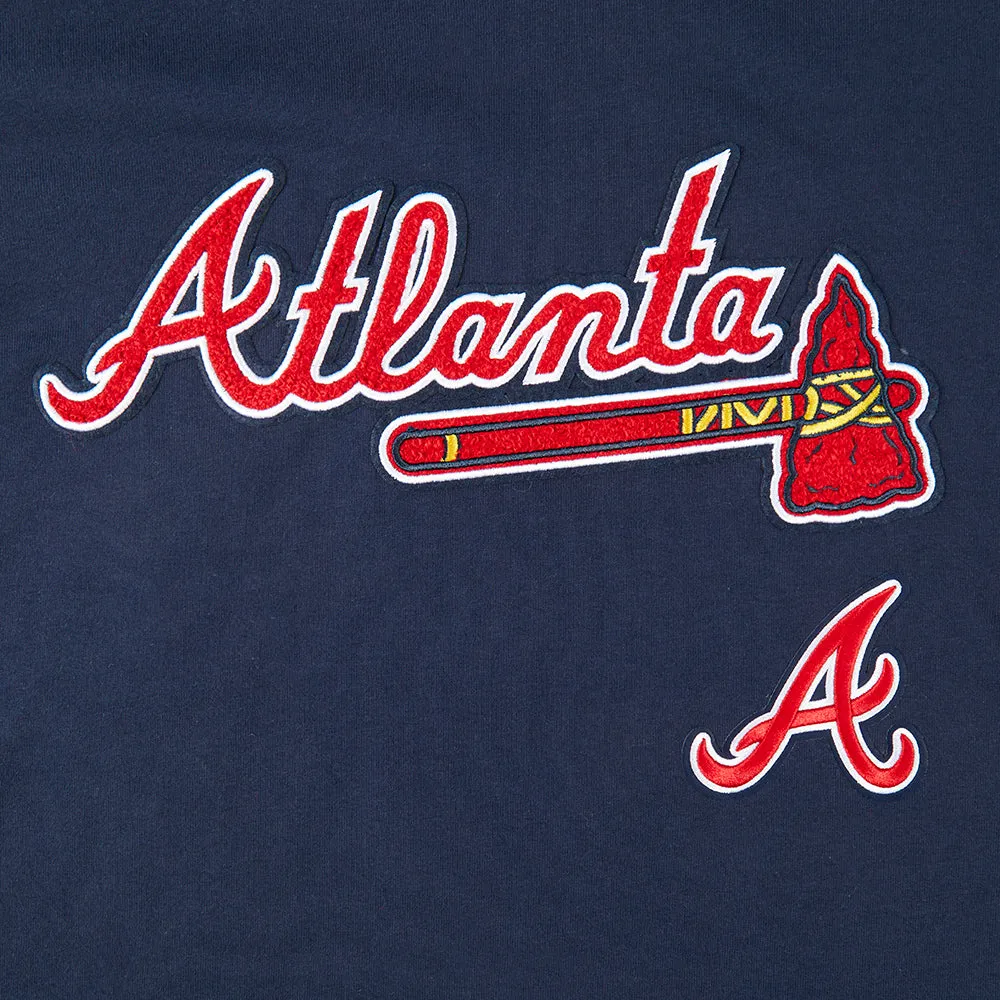 MLB ATLANTA BRAVES CLASSIC BIG BOYS SHORT SLEEVE STRIPED RIB TOP (MIDNIGHT NAVY/RED)