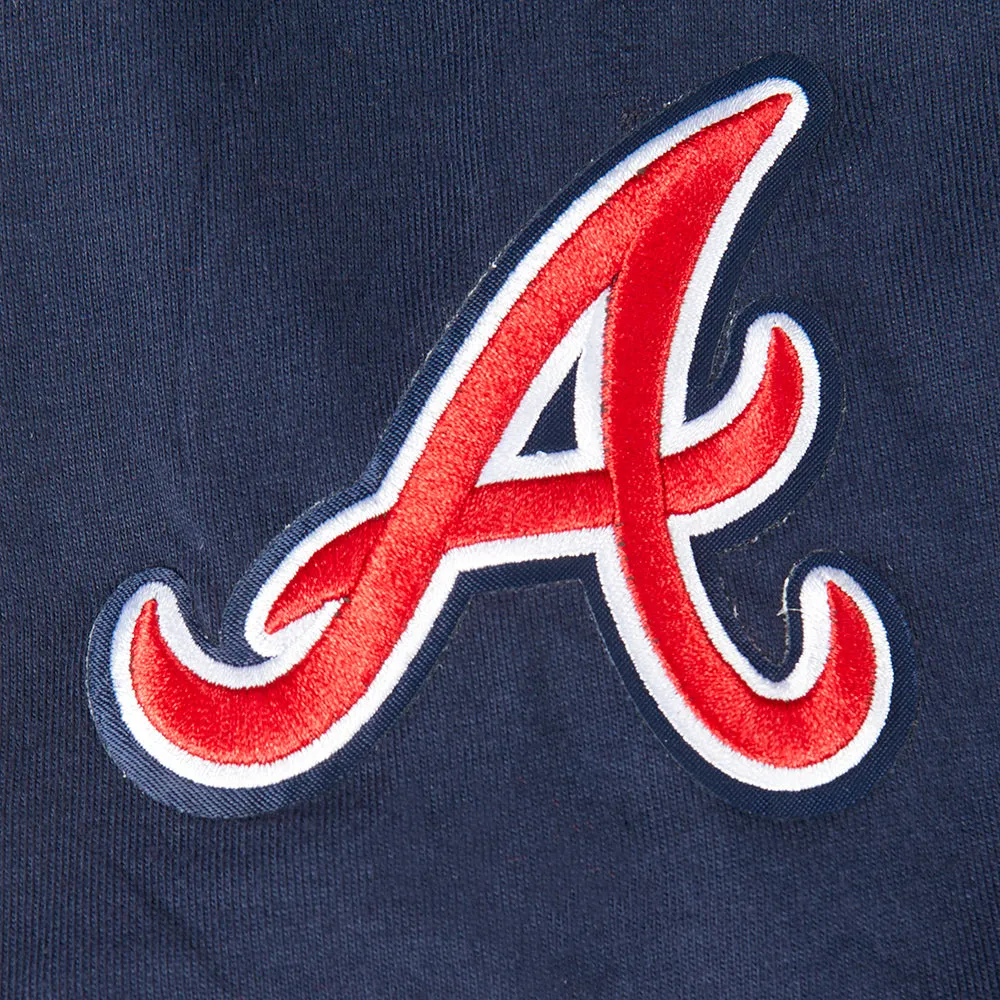 MLB ATLANTA BRAVES CLASSIC BIG BOYS SHORT SLEEVE STRIPED RIB TOP (MIDNIGHT NAVY/RED)