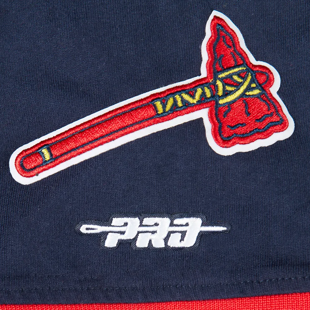 MLB ATLANTA BRAVES CLASSIC BIG BOYS SHORT SLEEVE STRIPED RIB TOP (MIDNIGHT NAVY/RED)