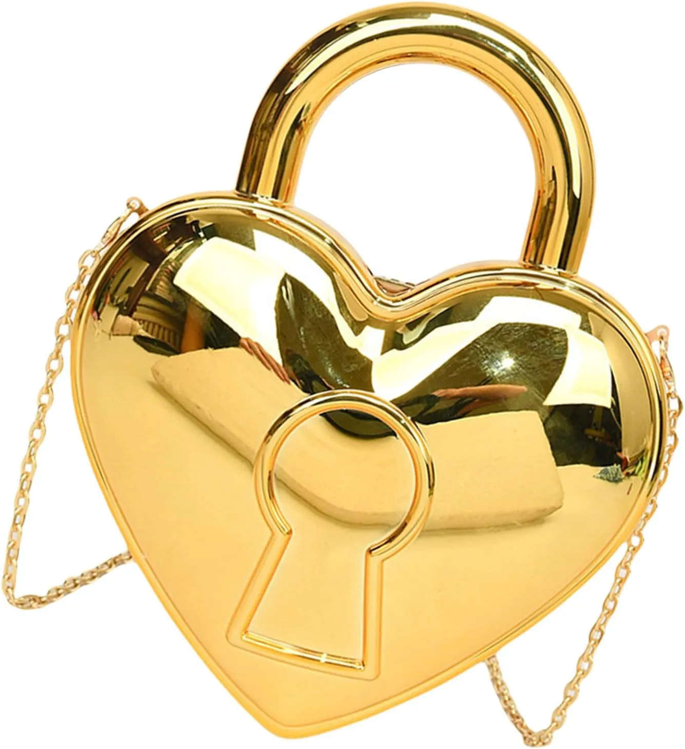 Modern Heart Shape Handbag Crossbody Purse Shoulder Bags Satchel Chain Strap Evening Purse for Women Delicate Wear