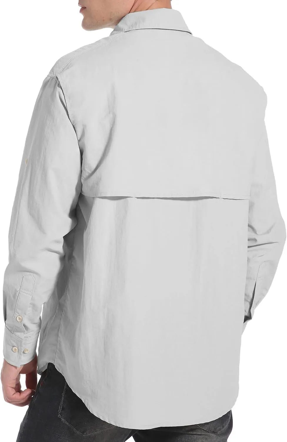 NOMINATE Mens Long Sleeve Fishing Shirts UPF 50  UV Protection Sun Shirts Quick Drying Hiking Lightweight