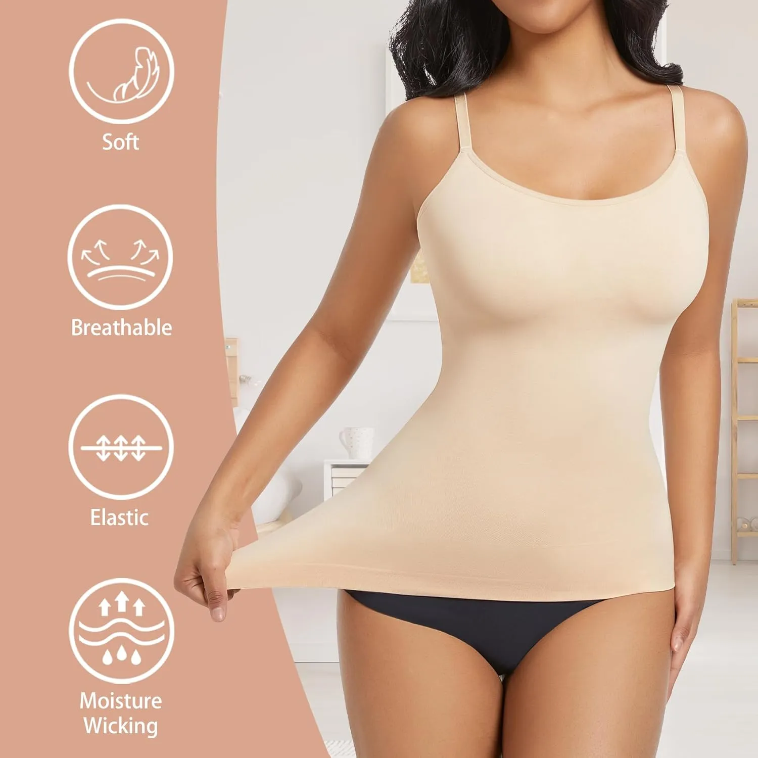 ONEW Compression Tanks For Women Seamless Tummy Control Shapewear Camisoles Slimming Body Shaper