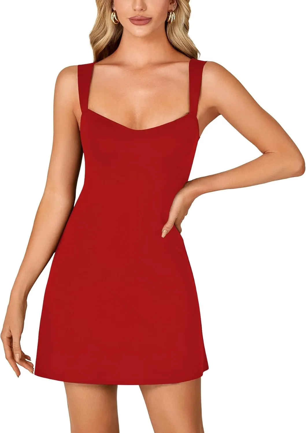 OPOIPIN Women's Sexy Sweetheart Neck Sleeveless A Line Party Mini Short Dress