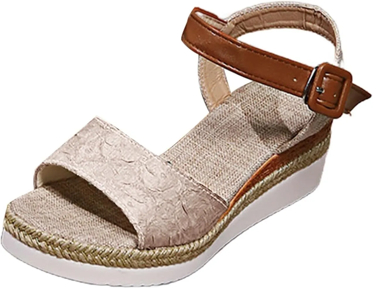 Orthopedic Platform Wedge Sandals for Women Flat Open Toe Ankle Strap Espadrilles Sandals Strappy Beach Boho Shoes