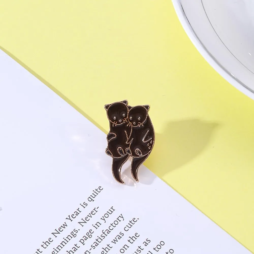 Otter Enamel Pin Cute Cartoon Animal Brooch Pins Sea Otter Gift Jewelry Backpack Lapel Brooches for Men Women Otter Lover Gift