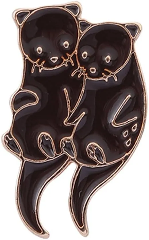 Otter Enamel Pin Cute Cartoon Animal Brooch Pins Sea Otter Gift Jewelry Backpack Lapel Brooches for Men Women Otter Lover Gift