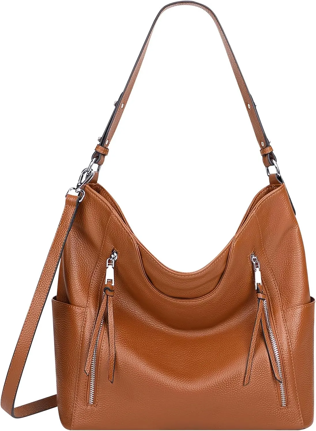 Over Earth Genuine Leather Hobo Bags for Women Soft Purses and Handbag Ladies Casual Shoulder Bag