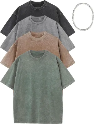 Oversized Washed T Shirt for Men Gym Shirts Baggy Streetwear Vintage Drop Shoulder Grunge Tees