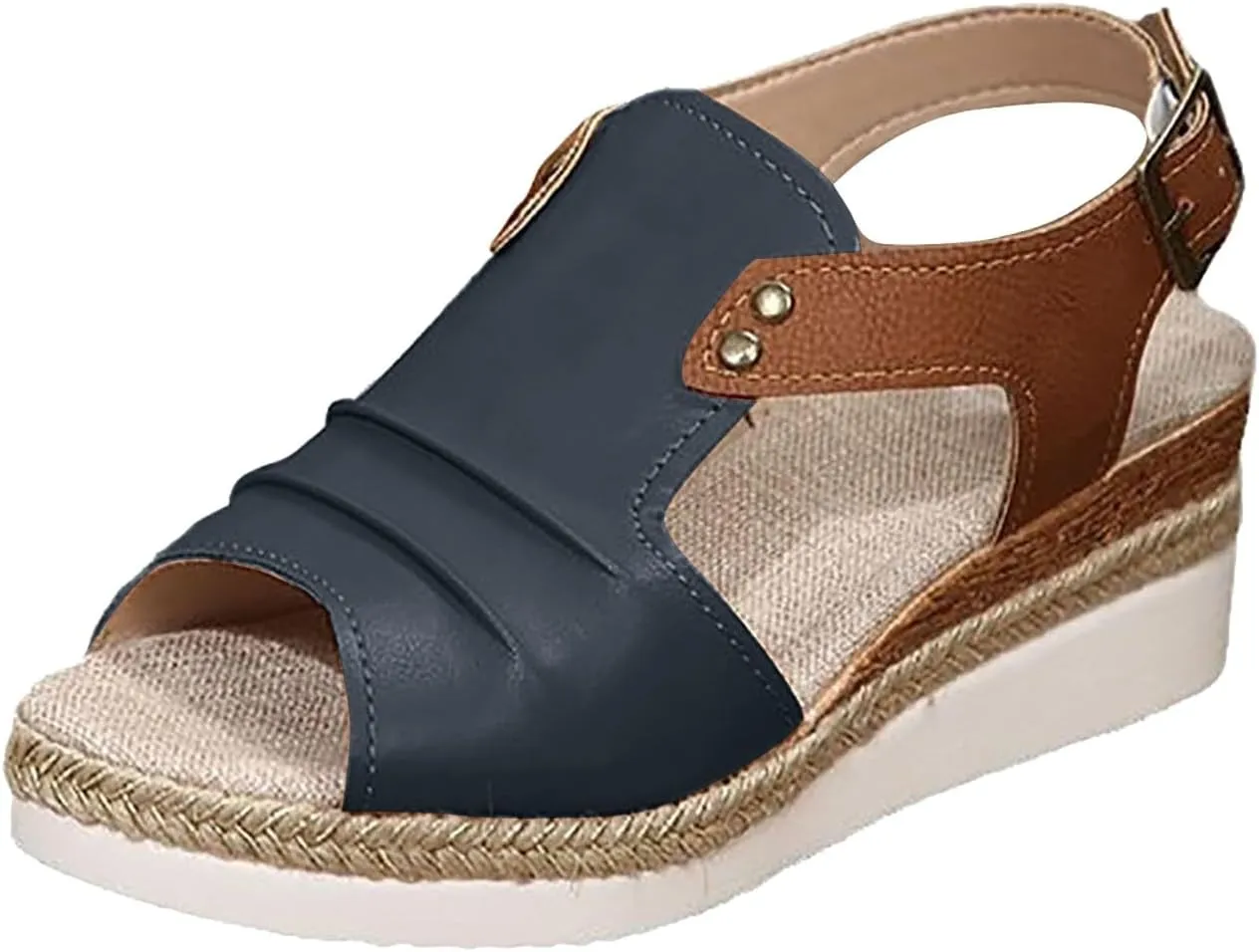 Platform Sandals Women Dressy,Comfy Open Toe Summer Sandals Espadrilles Wedge Sandals Casual Strappy Orthopedic Shoes