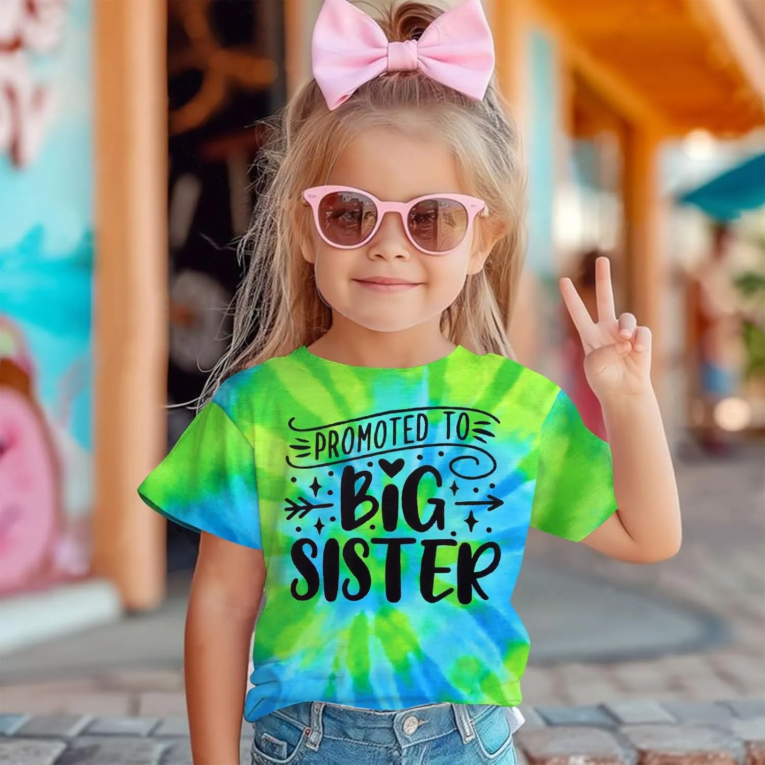Promoted to Big Sister Shirts for Toddler Baby Girls Announcement T-Shirt Summer Short Sleeve Tees Big Sis Tops