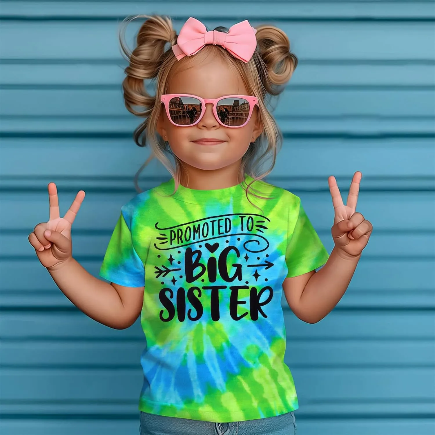 Promoted to Big Sister Shirts for Toddler Baby Girls Announcement T-Shirt Summer Short Sleeve Tees Big Sis Tops