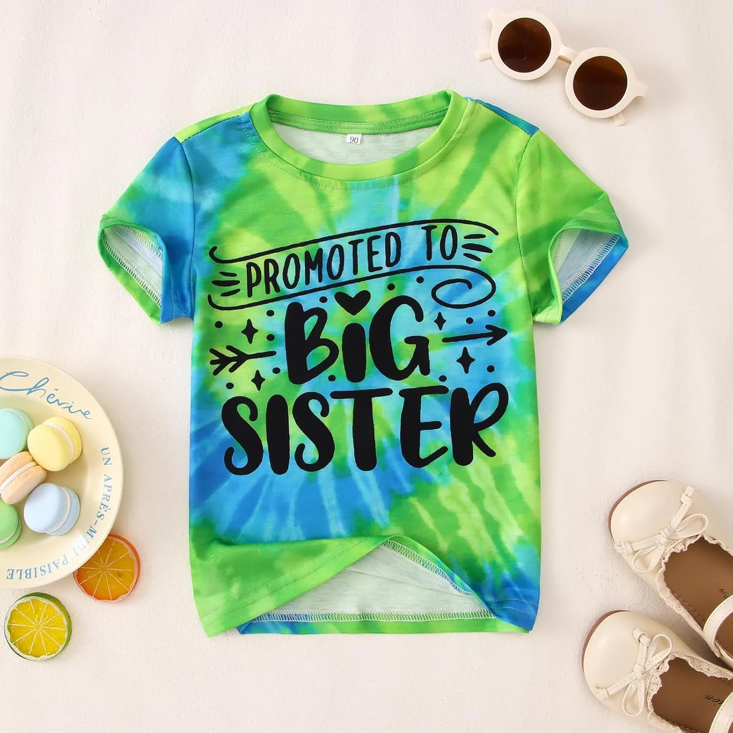 Promoted to Big Sister Shirts for Toddler Baby Girls Announcement T-Shirt Summer Short Sleeve Tees Big Sis Tops