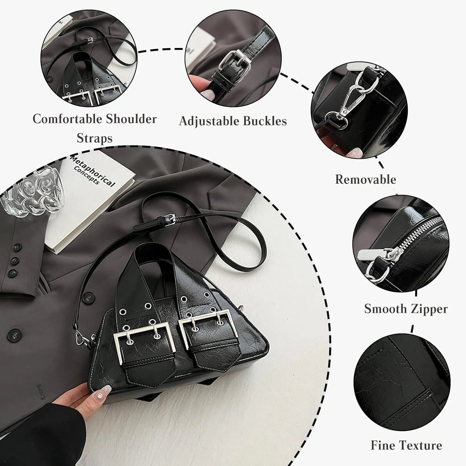 PU Leather Handbag Ladies Shoulder Waterproof Top-handle Messenger Medium Capacity Satchel Women Fashion Crossbody