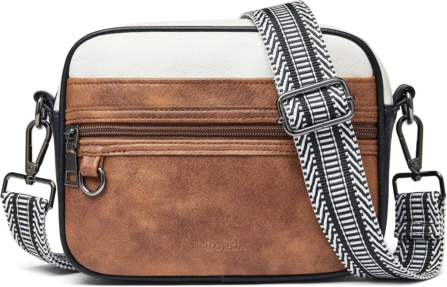 Quilted Crossbody Bags for Women 3-Pockets Crossbody Purses Vegan Leather Shoulder Handbags with Wide Strap