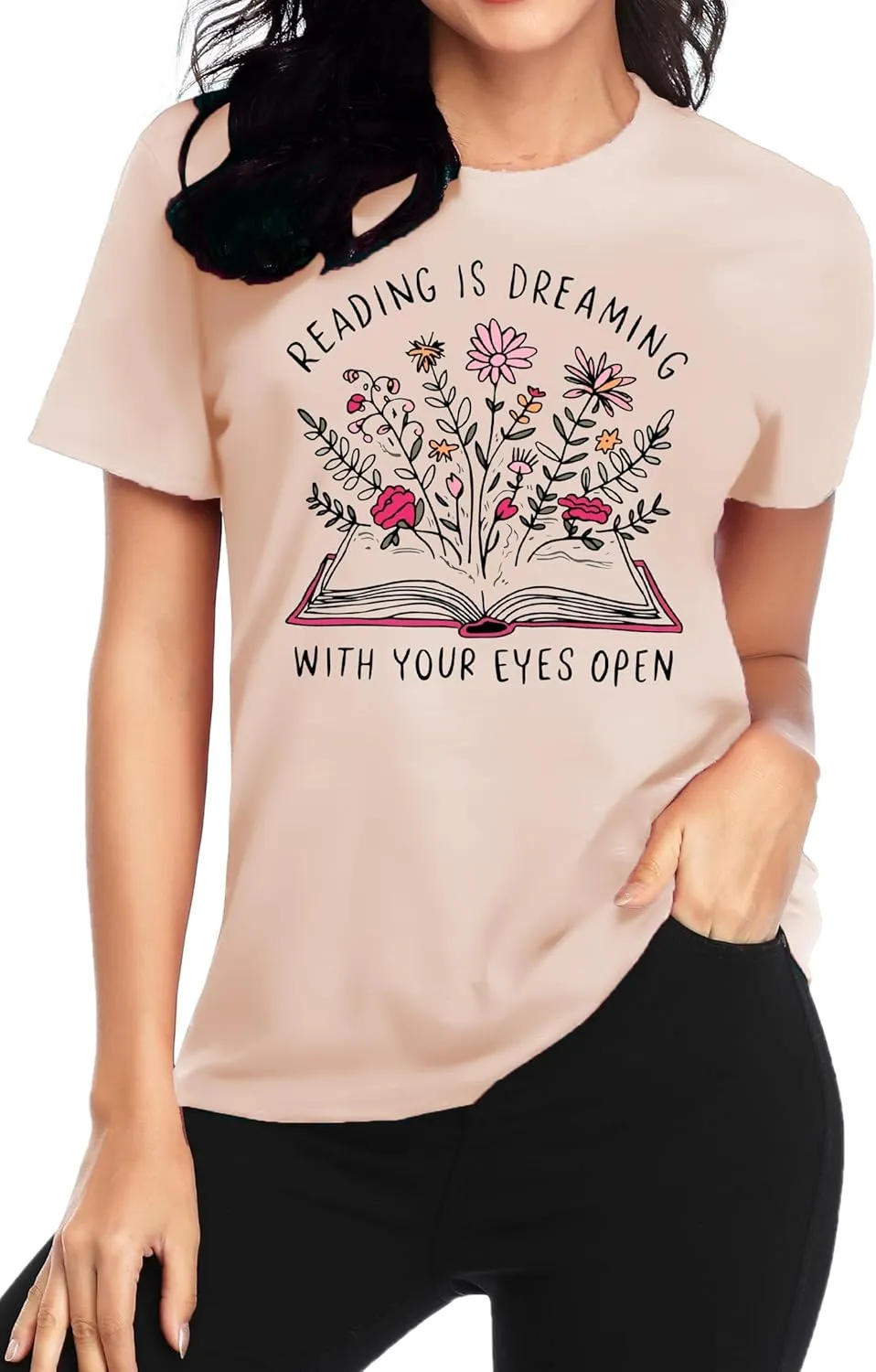 Read Shirt for Womens Read Books Be Kind Stay Weird Print Tshirt Funny Bookworm T-Shirt Read Tee