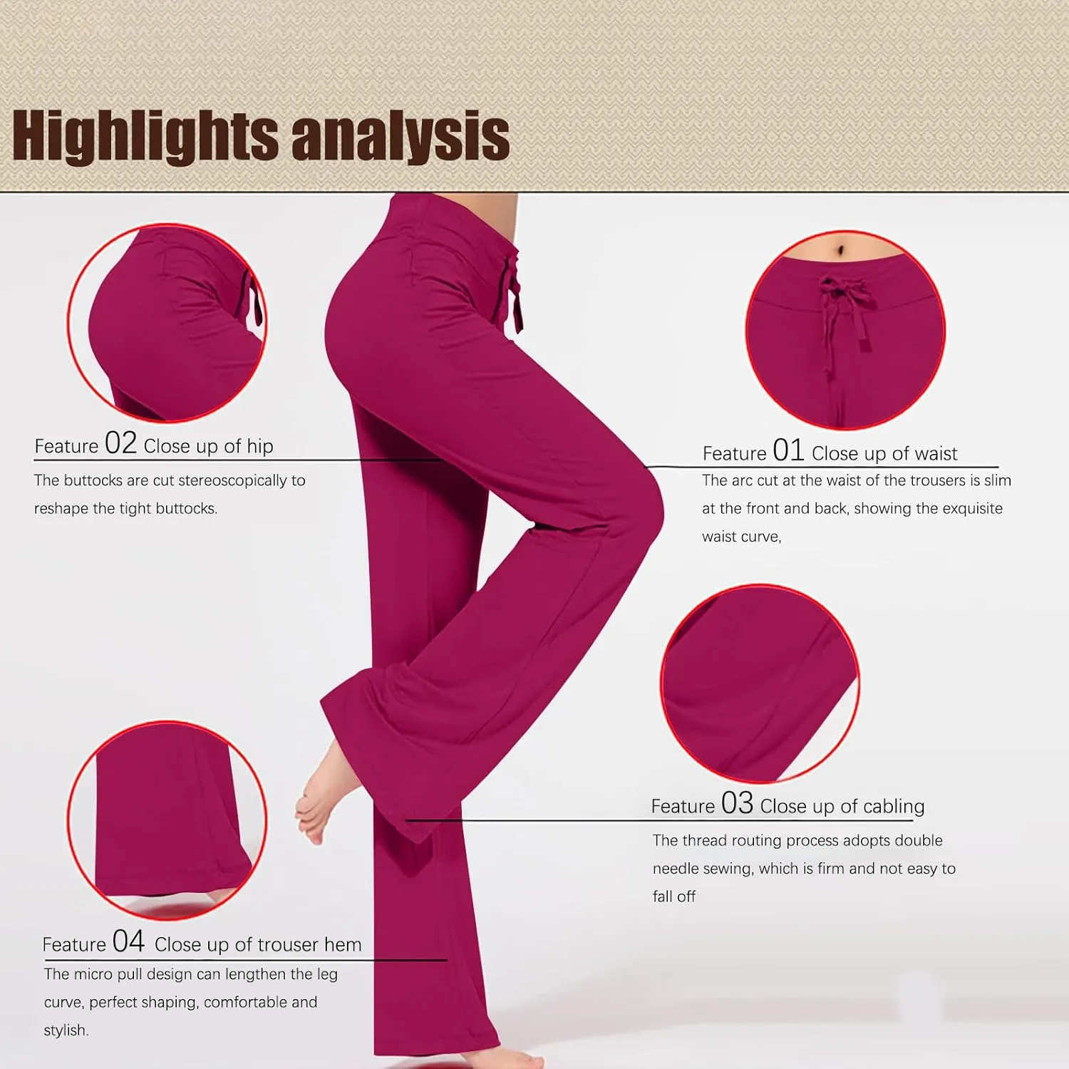 Ruziyoog Flared Yoga Pants for Women High Waist Stretchy Loose Casual Trousers Wide Leg Lounge Joggers Sweatpants