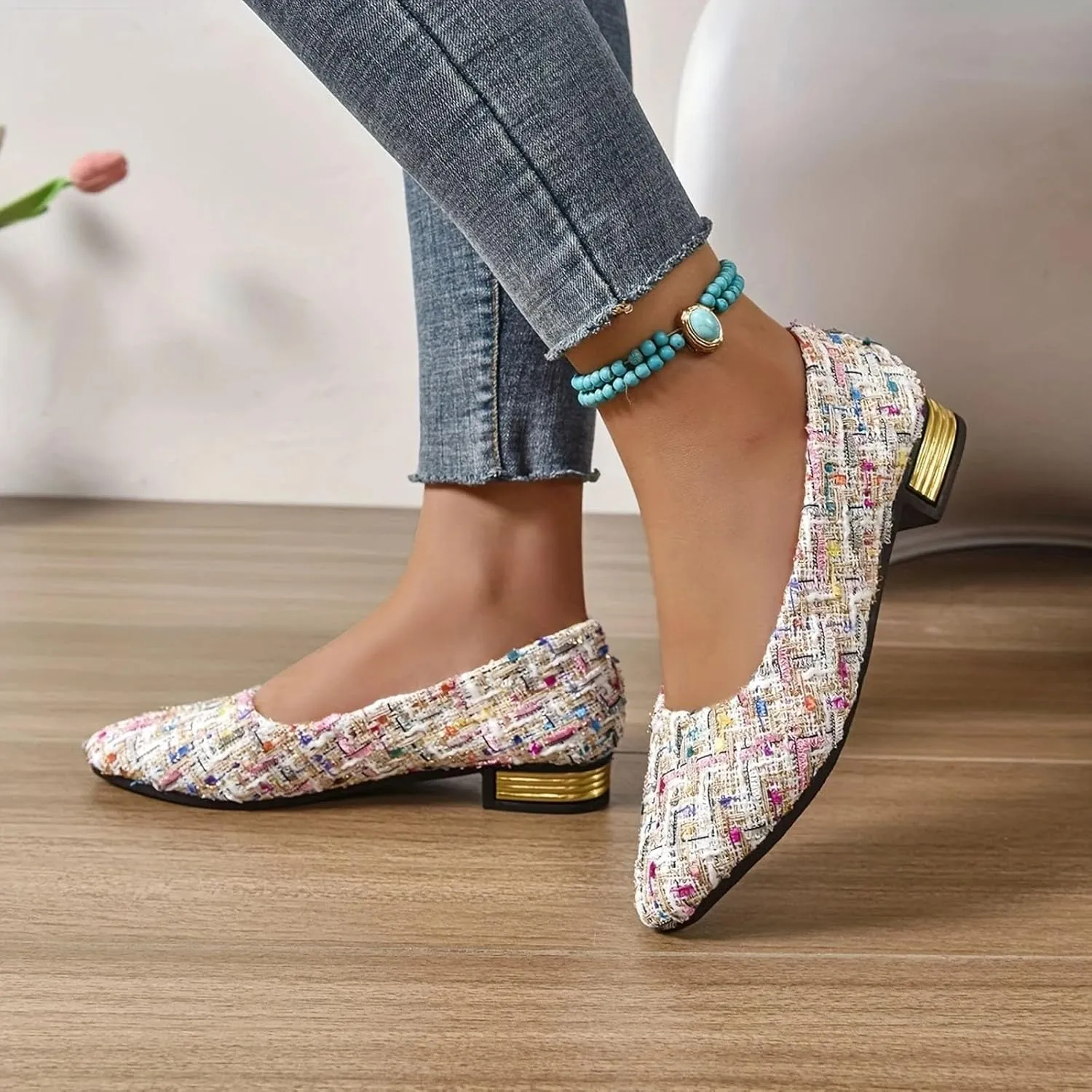 Sandals for Women 2025 Dressy Pointed Toe Flat Shoes For Womens, Summer Fashion Ballet Flats,Closed Toe Sandal
