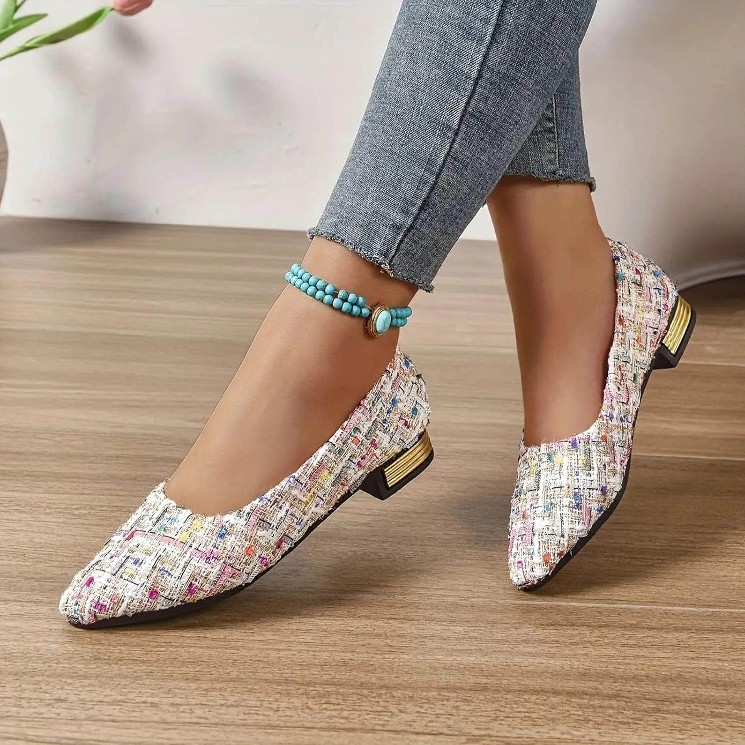 Sandals for Women 2025 Dressy Pointed Toe Flat Shoes For Womens, Summer Fashion Ballet Flats,Closed Toe Sandal