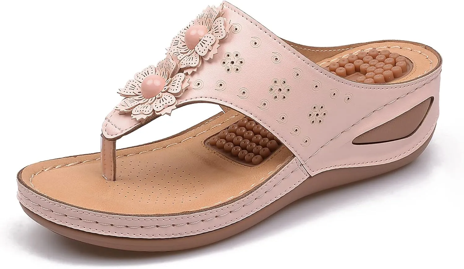 Sandals for Women Wedge Shoes Summer Casual Dressy Orthopedic Flip Flops Comfortable Non Slip Platform Footwear Lightweight Summer Beach Shoes Slip On Indoor Outdoor