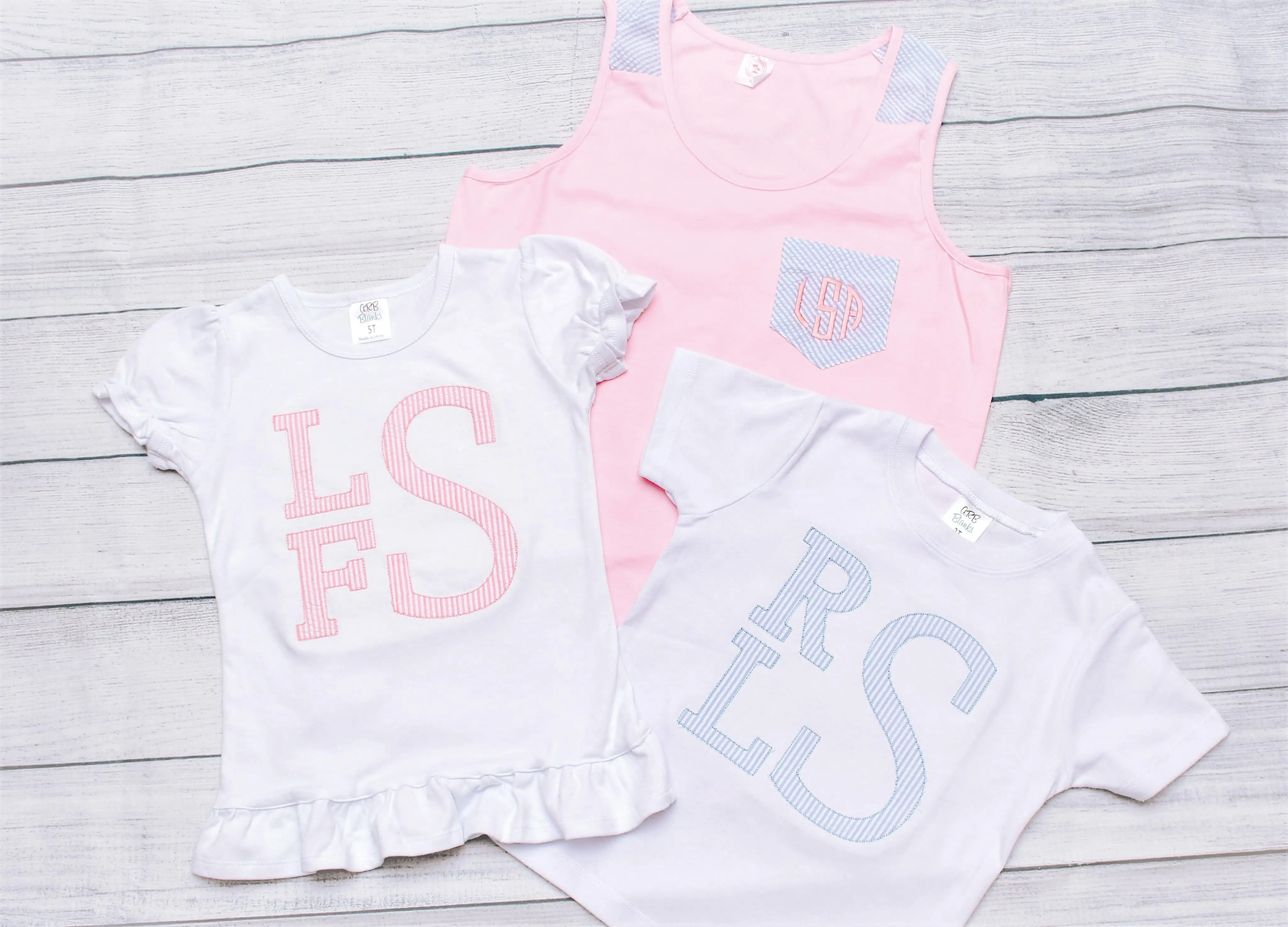 Seersucker Monogrammed Tees
