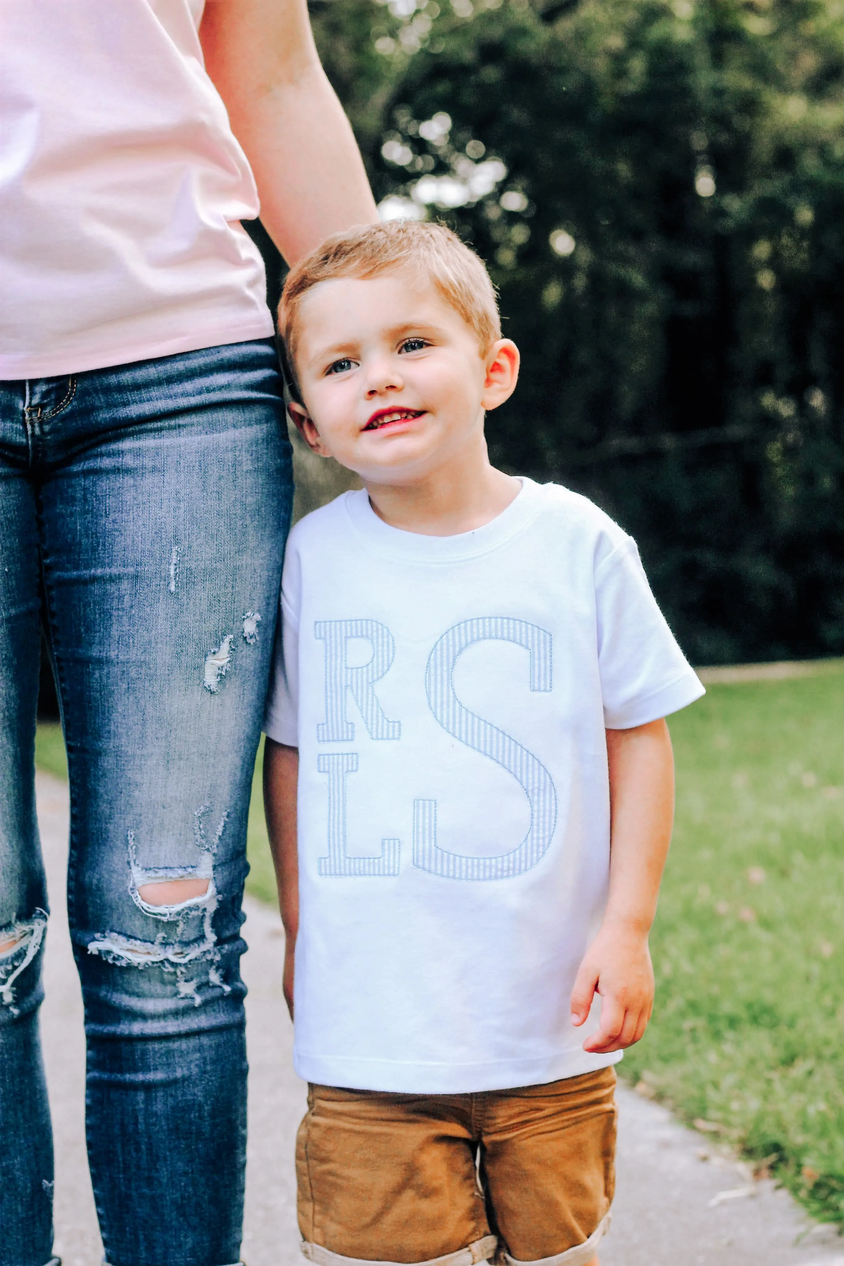 Seersucker Monogrammed Tees