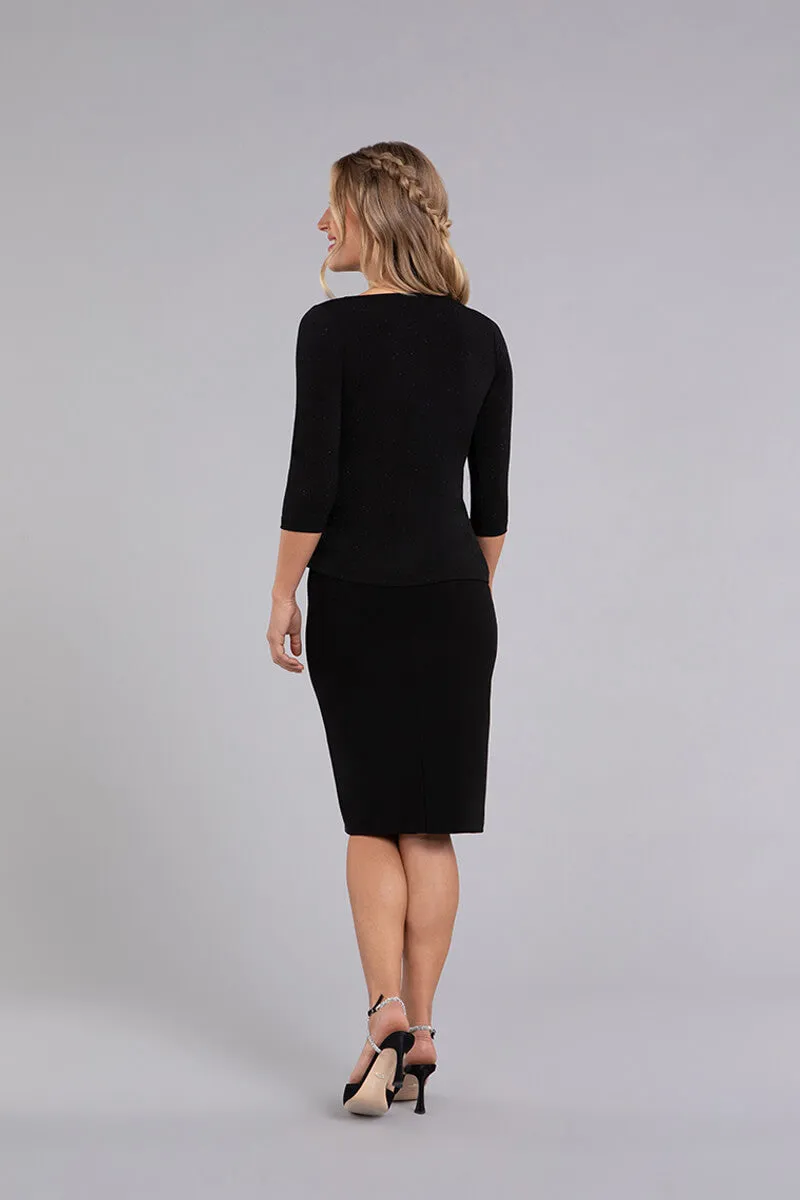 Side Twist Top | Black Sparkle