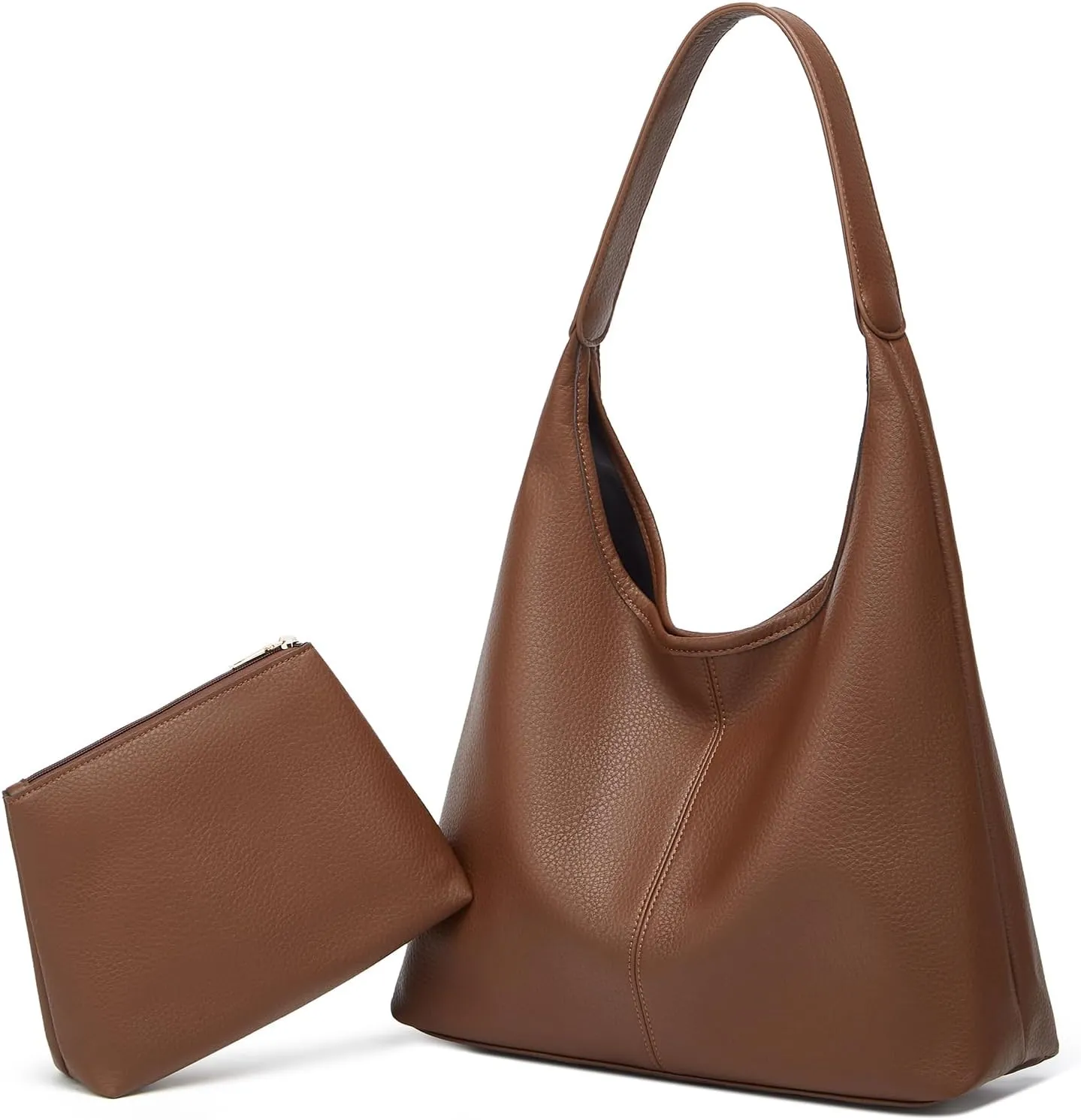 Slouchy Hobo Bags for Women Retro PU Leather Tote Crossbody Bag Soft Large Capacity 2pcs Shoulder Purses Handbags 2025