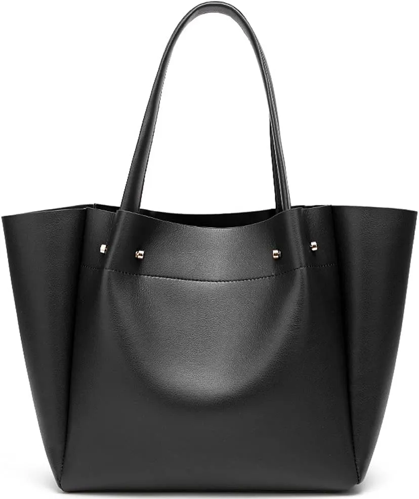 Soft Faux Leather Shoulder Bag for Women Large Capacity Handbag Retro Tote Bag Fashion Satchel Commute Purse