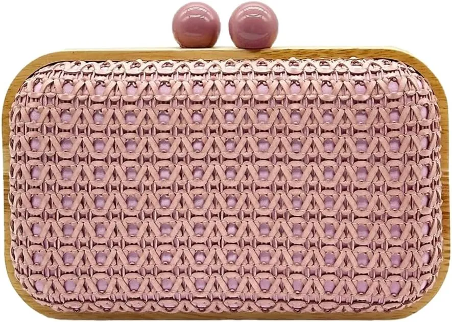 Solyinne Straw Clutch Purse for Women Woven Handbag Raffia Bag Summer Crossbody Shoulder Bag Evening Bag Party Wedding